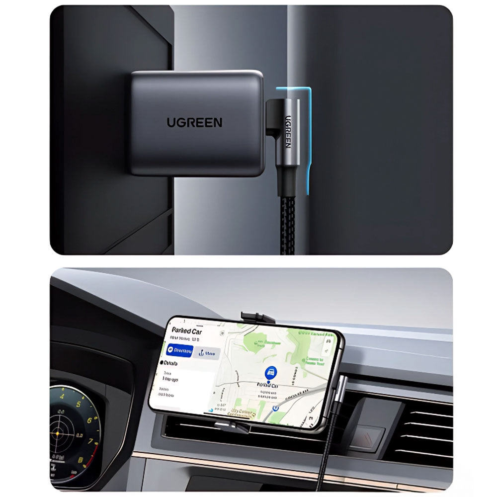 Cable curvo Usb-c a Usb-c de 3M Ugreen
