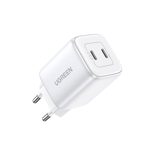 Cargador Ugreen GaN Tech 45W con 2 USB C Blanco