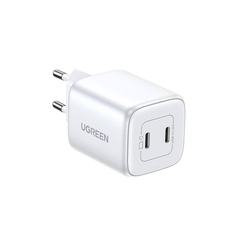 Cargador Ugreen GaN Tech 45W con 2 USB C Blanco