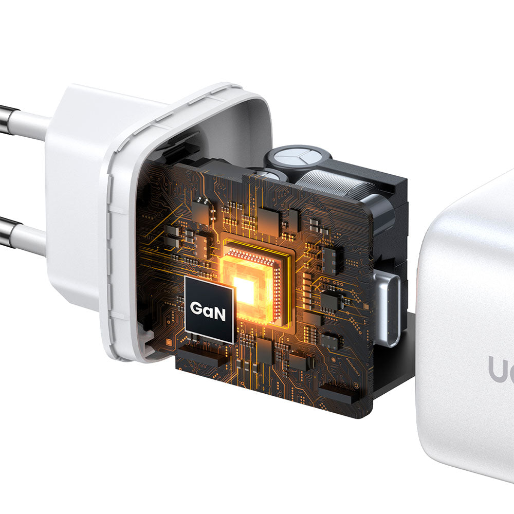 Cargador Ugreen GaN Tech 45W con 2 USB C Blanco