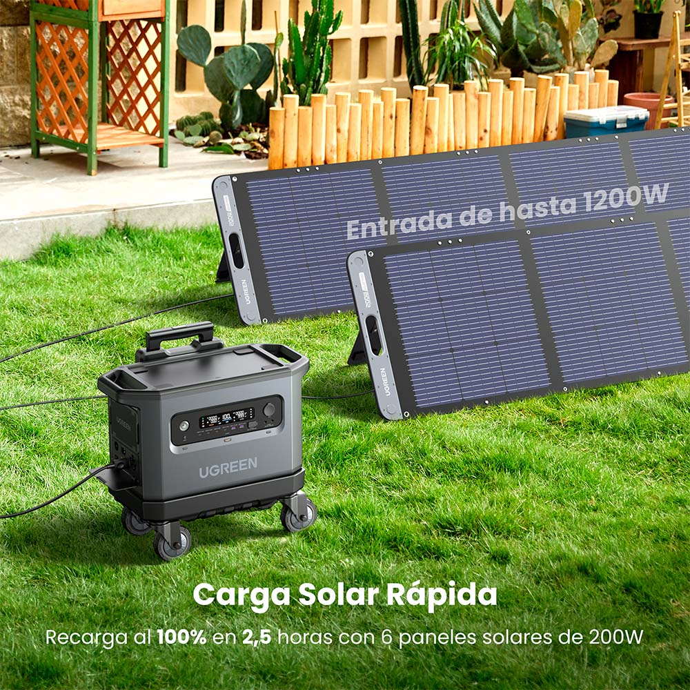 Estación de Energía Portátil 2048WH 40AH y Carga Solar 1200W