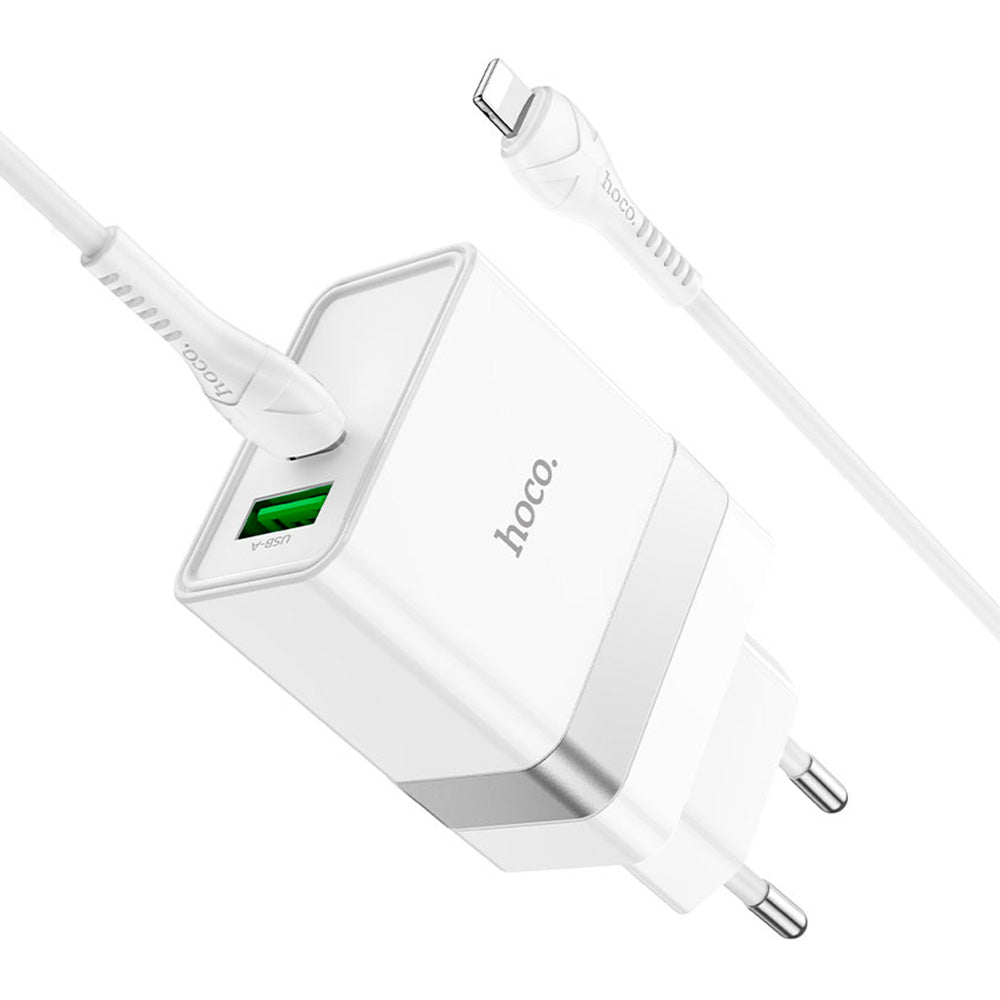 Cargador Hoco N21 PD30W + QC3.0 – Blanco