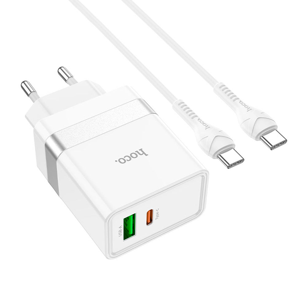 Cargador Hoco N21 PD30W + QC3.0 – Blanco