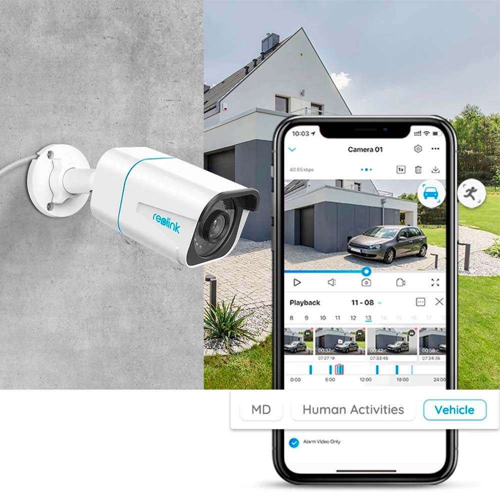 Pack 4x Cámara de seguridad Exterior IP PoE RLC-810A Reolink