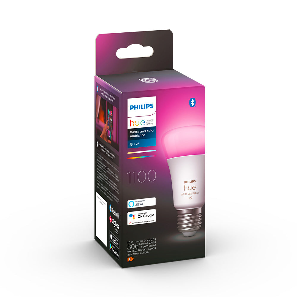 Ampolleta Led Philips Hue E27 1.100lm, Rgb, Bt, Wifi, 9 Watt