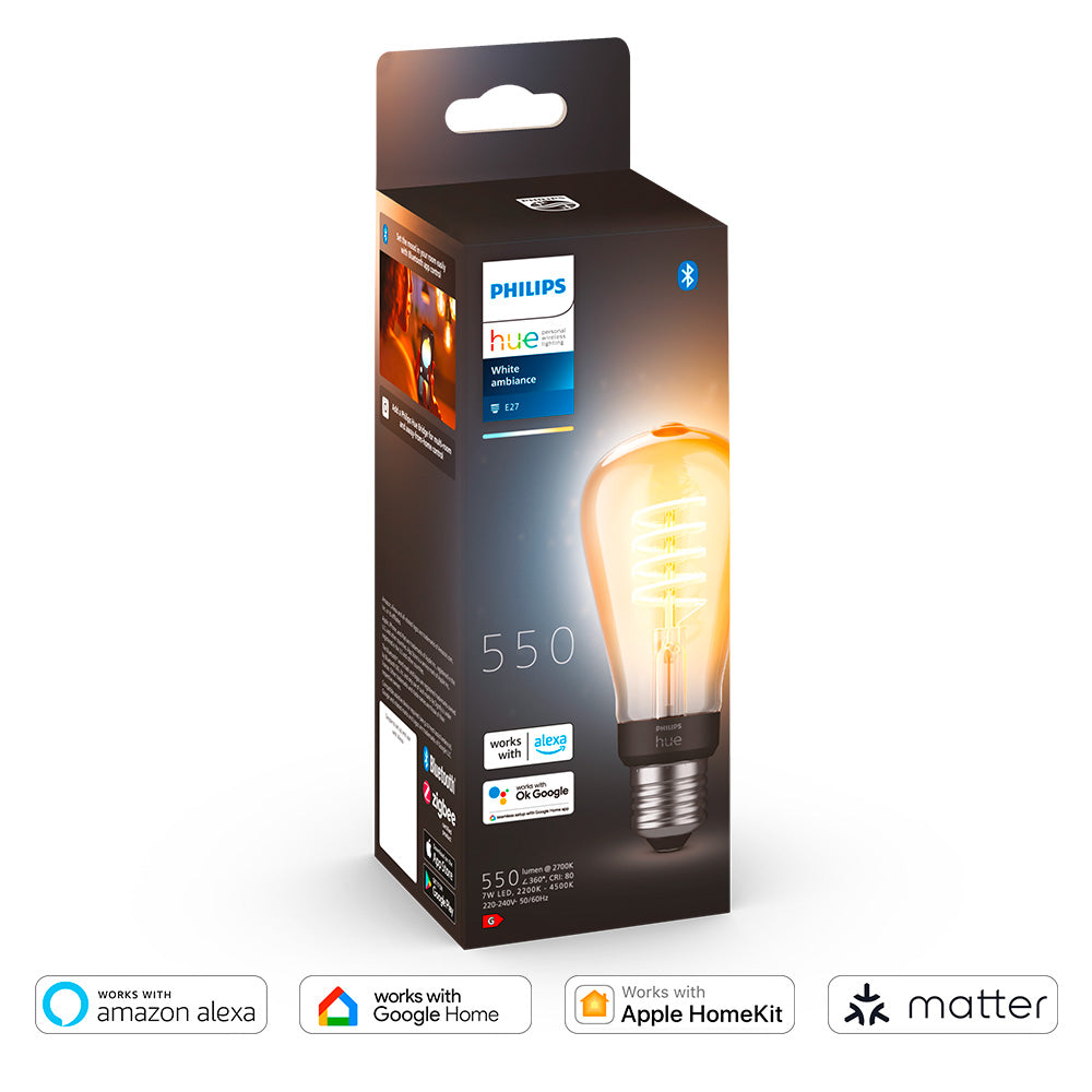Philips Hue Ampolleta Smart Filamento BT E27 Edison ST64