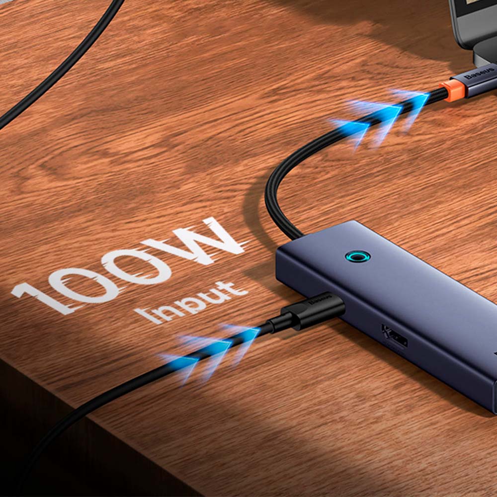 Adaptador Baseus HUB 7 en 1 UltraJoy USB-C a USB, HDMI, PD, RJ45 y SD/TF