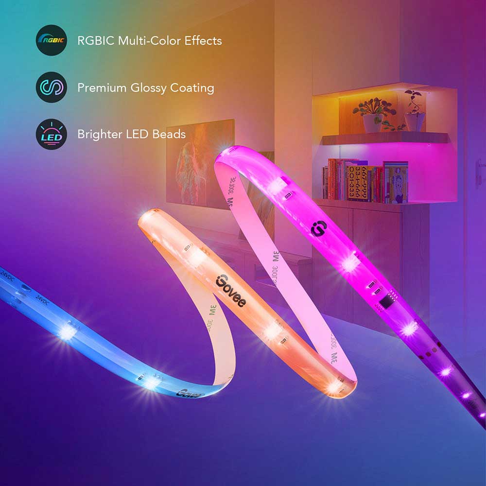Pack 2x Tira de Luces LED RGBIC 5mts Wifi con Protector - Govee
