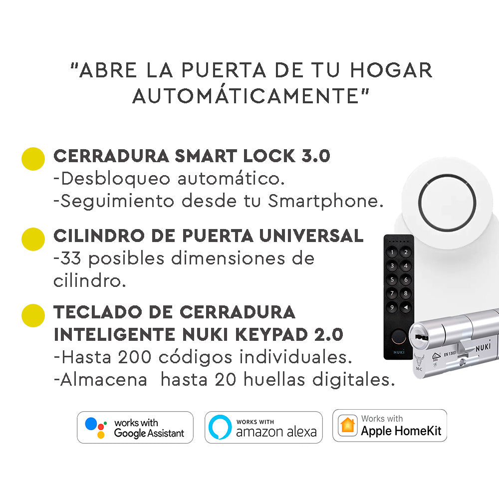 Kit Cerradura Digital Nuki + Keypad 2.0 + Cilindro doble