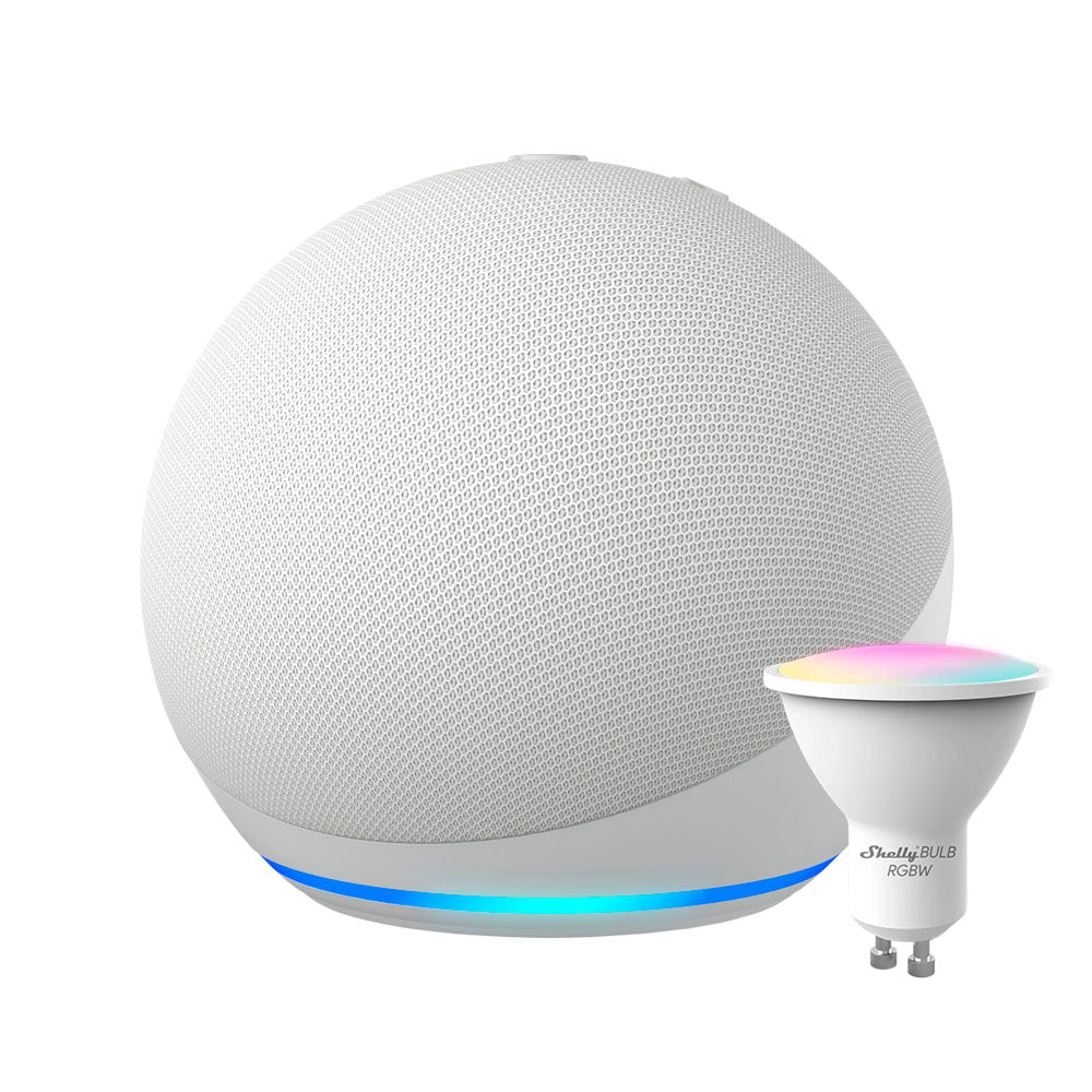 Kit Amazon Echo Dot 5 Gen + Ampolleta Shelly Duo WiFi RGBW GU10