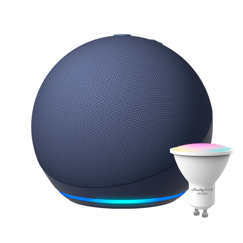 Kit Amazon Echo Dot 5 Gen + Ampolleta Shelly Duo WiFi RGBW GU10