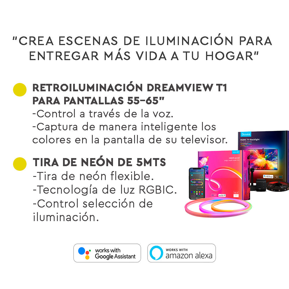 Kit Retroiluminación DreamView T1 + Tira de Neón 5mts