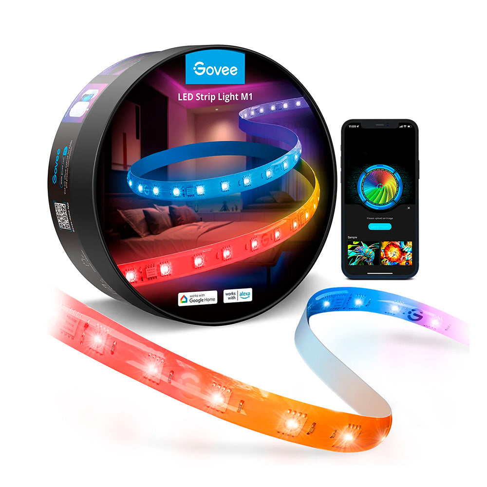 Kit Tira de Luces Led RGBIC 5 Mts M1 Wifi + extension Tira de luz LED Govee M1