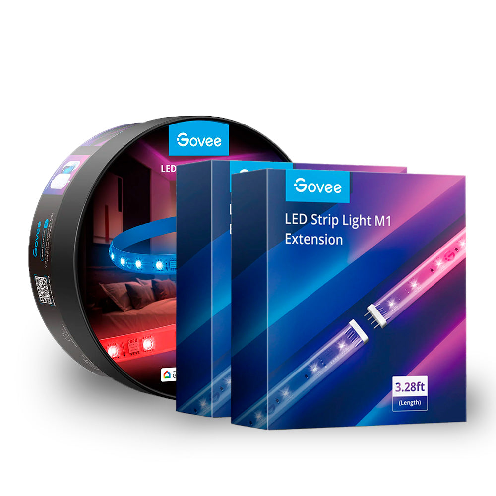 Kit Tira de Luces Led RGBIC 5 Mts M1 Wifi + extension Tira de luz LED Govee M1