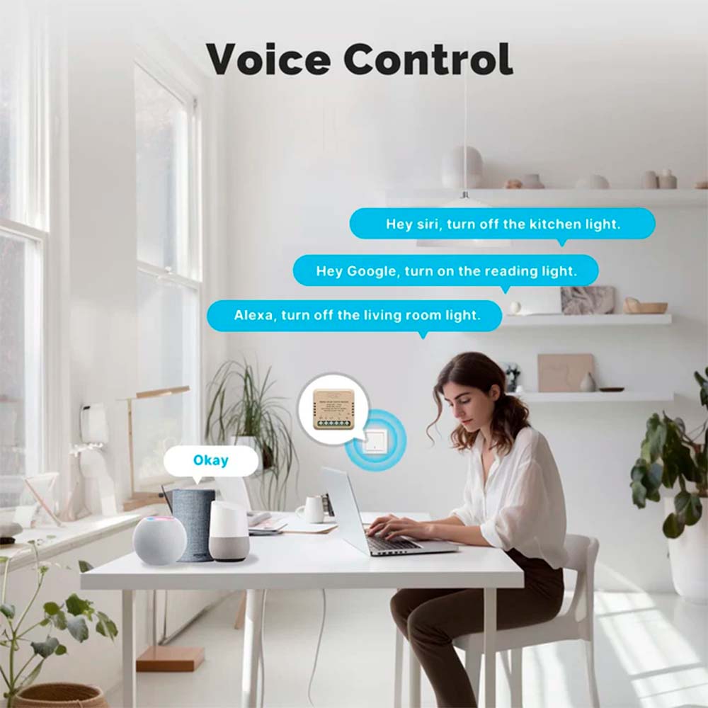 Interruptor WiFi Mini Smart Switch Matter 2 Gang Moes - imagen 5