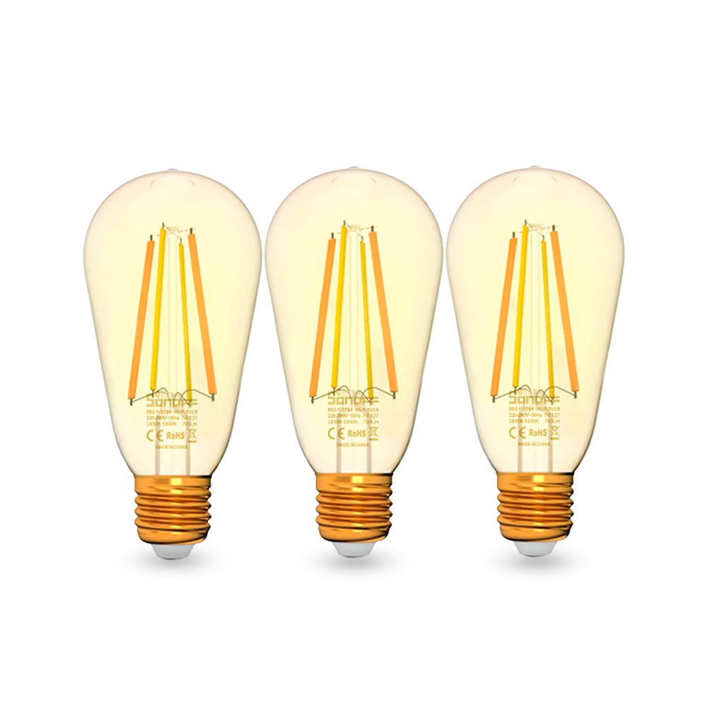 Pack 3x Ampolleta LED Vintage Edison Sonoff Luz Cálida / Fría