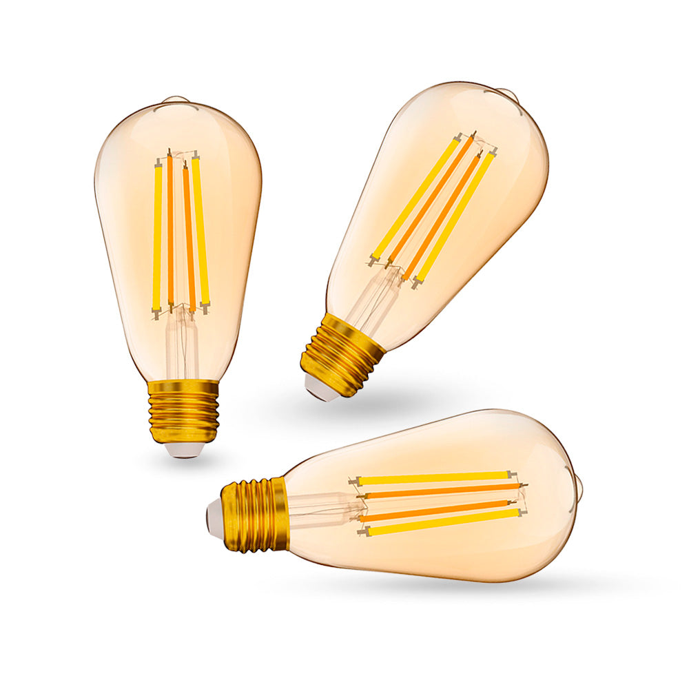 Pack 3x Ampolleta LED Vintage Edison Sonoff Luz Cálida / Fría