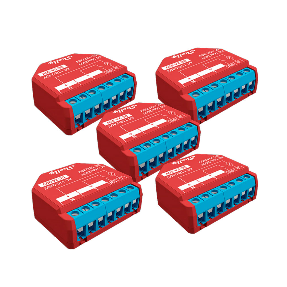 Pack 5x Interruptor Relay Plus 1PM UL Shelly