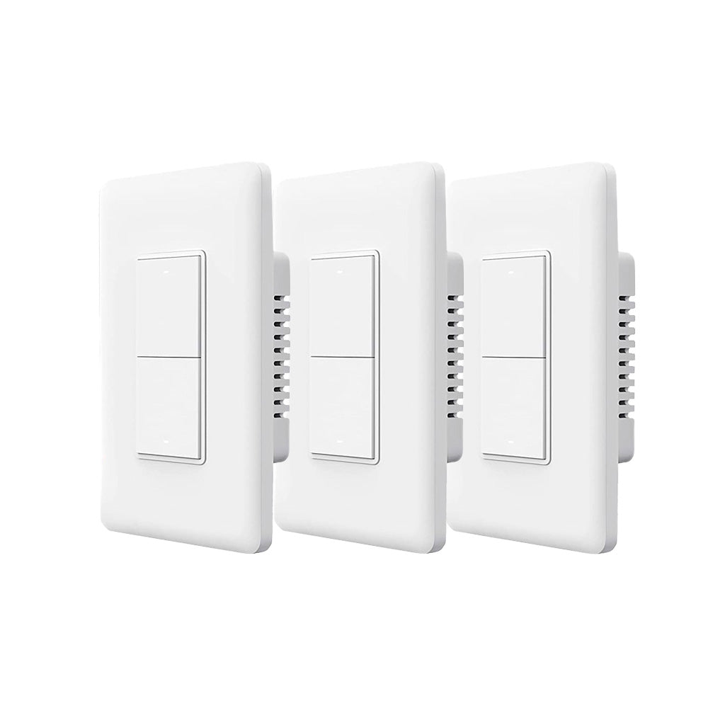 Pack 3x Interruptor de pared sin neutro doble Aqara
