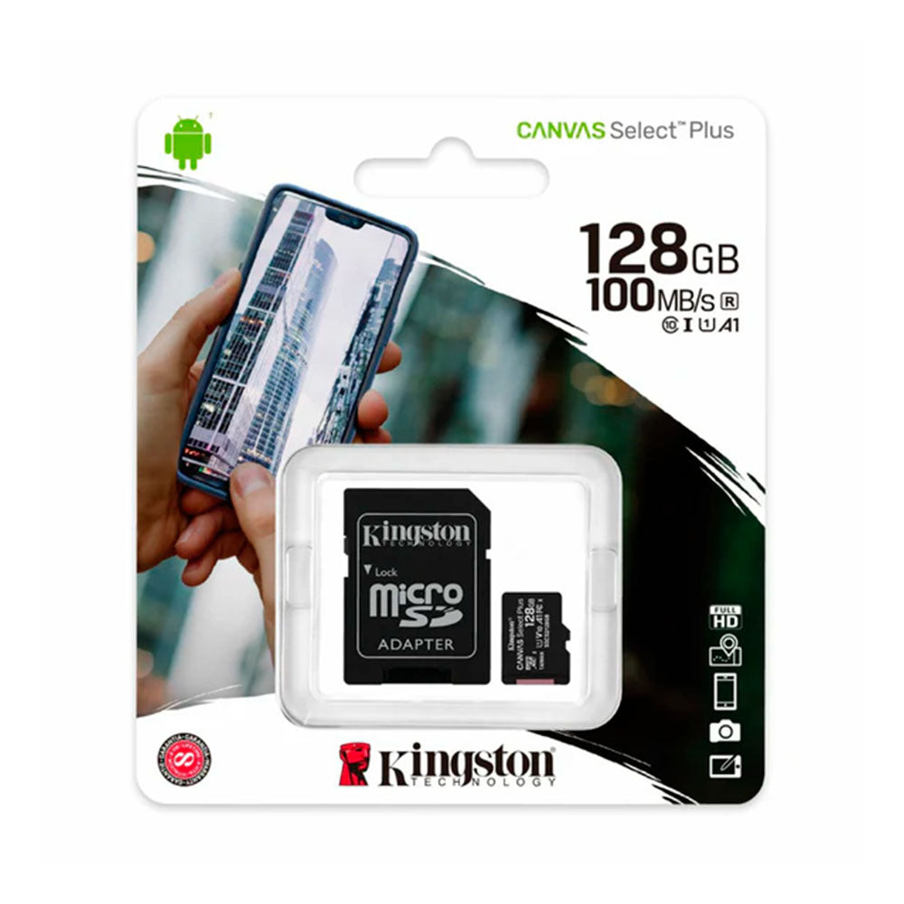 Tarjeta de Memoria MicroSDXC Kingston Canvas Select Plus 128GB de 100 MB/s