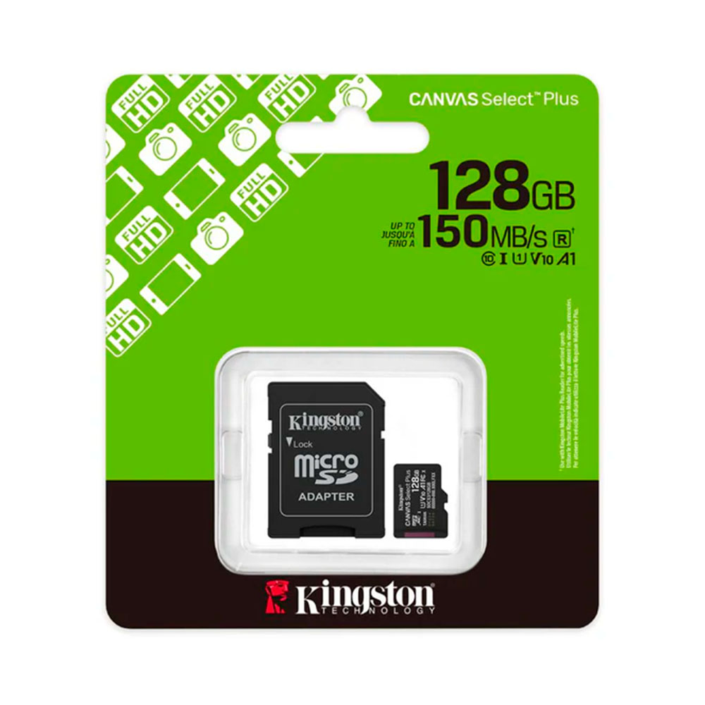 Tarjeta de Memoria MicroSDXC Kingston Canvas Select Plus 128GB de 150 MB/s