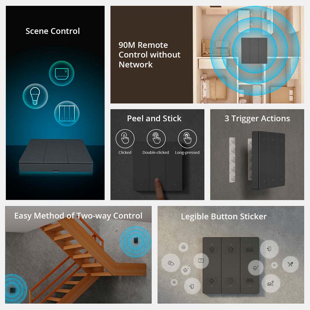 Controlador de Escenas SwitchMan R5 Sonoff - Negro