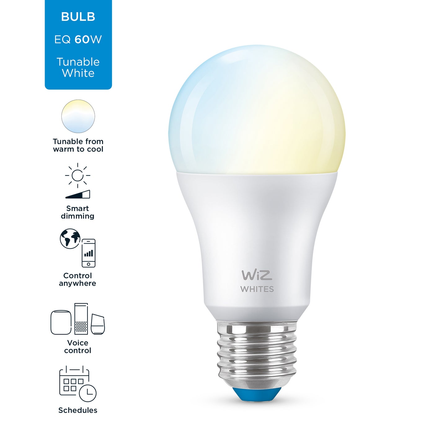 Ampolleta LED Wiz Wifi Luz Calida/fria 9w E27