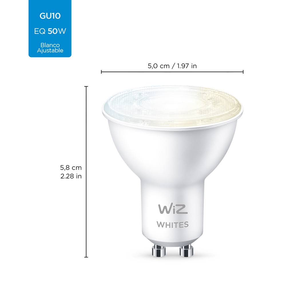 Pack Ampolleta LED Wiz Wifi Luz Calido/fria 4.9w Gu10