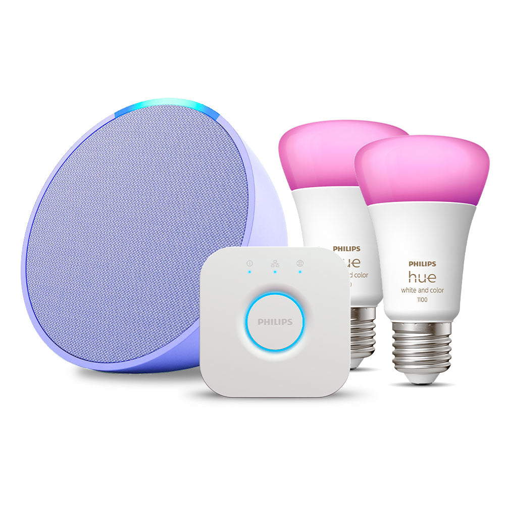 Kit Amazon Echo POP + 2 ampolletas y Bridge Philips