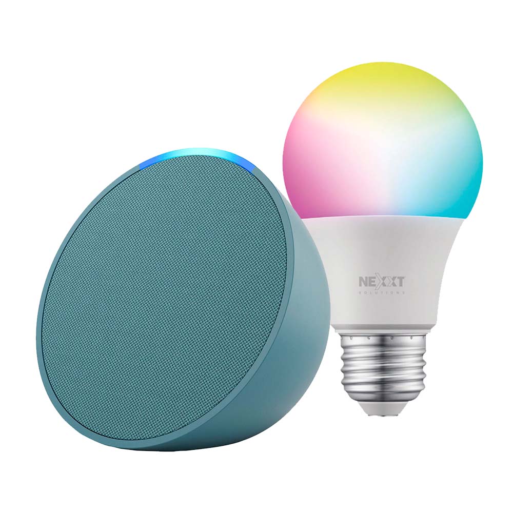Kit Amazon Echo POP + Ampolleta Inteligente Multicolor E27
