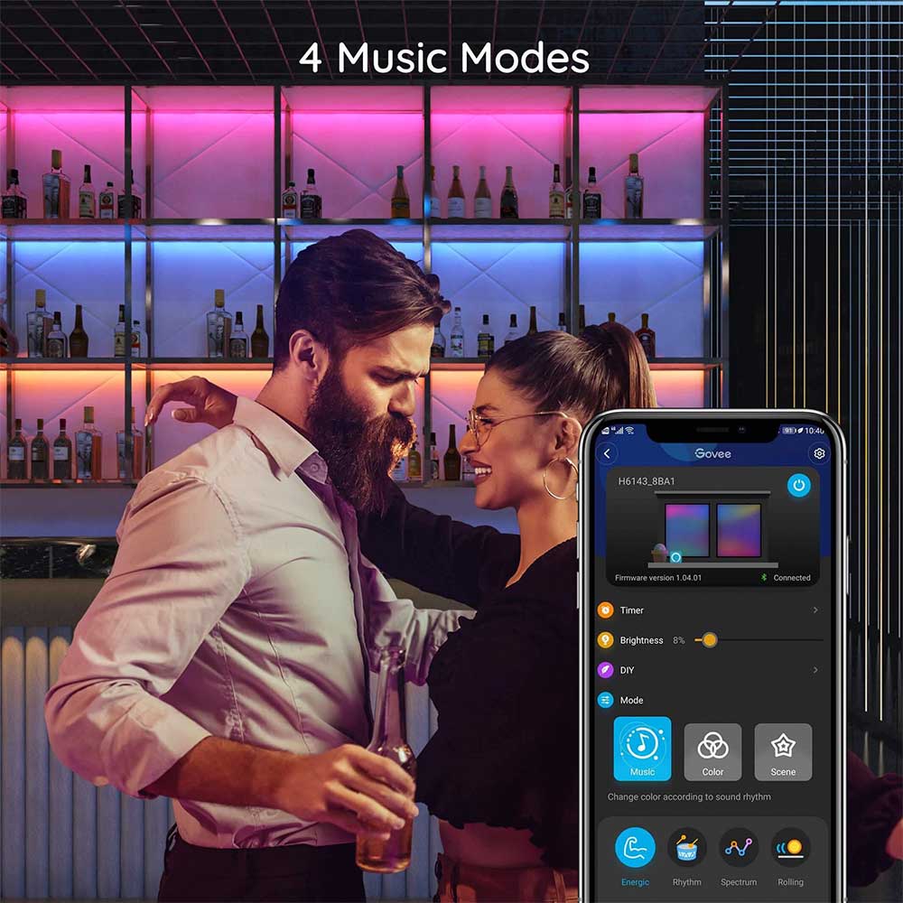 Tira de Luces LED RGBIC 5mts Wifi y Bluetooth - Govee