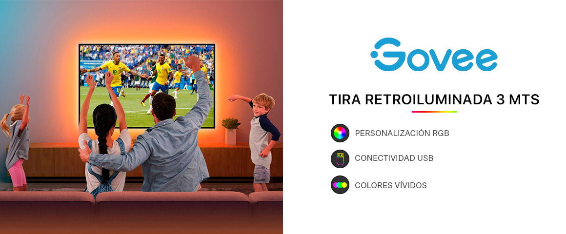 Tira Retroiluminada RGB 3 Mts con Control para TV - Govee