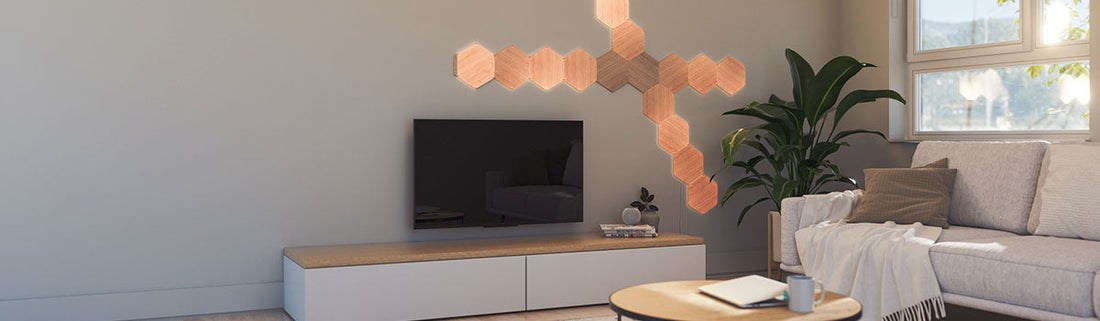 Nanoleaf Hexágonos de Madera: diseño cálido ✨ y tecnología inteligente en tu pared💡