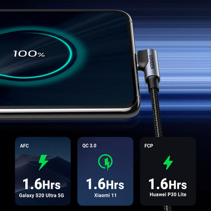 Cable Curvo Usb-A a Usb-C de 2 Mts Ugreen - imagen 2