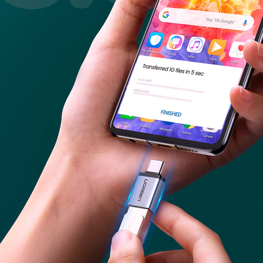 Adaptador OTG US270 UGreen USB C a USB A Silver