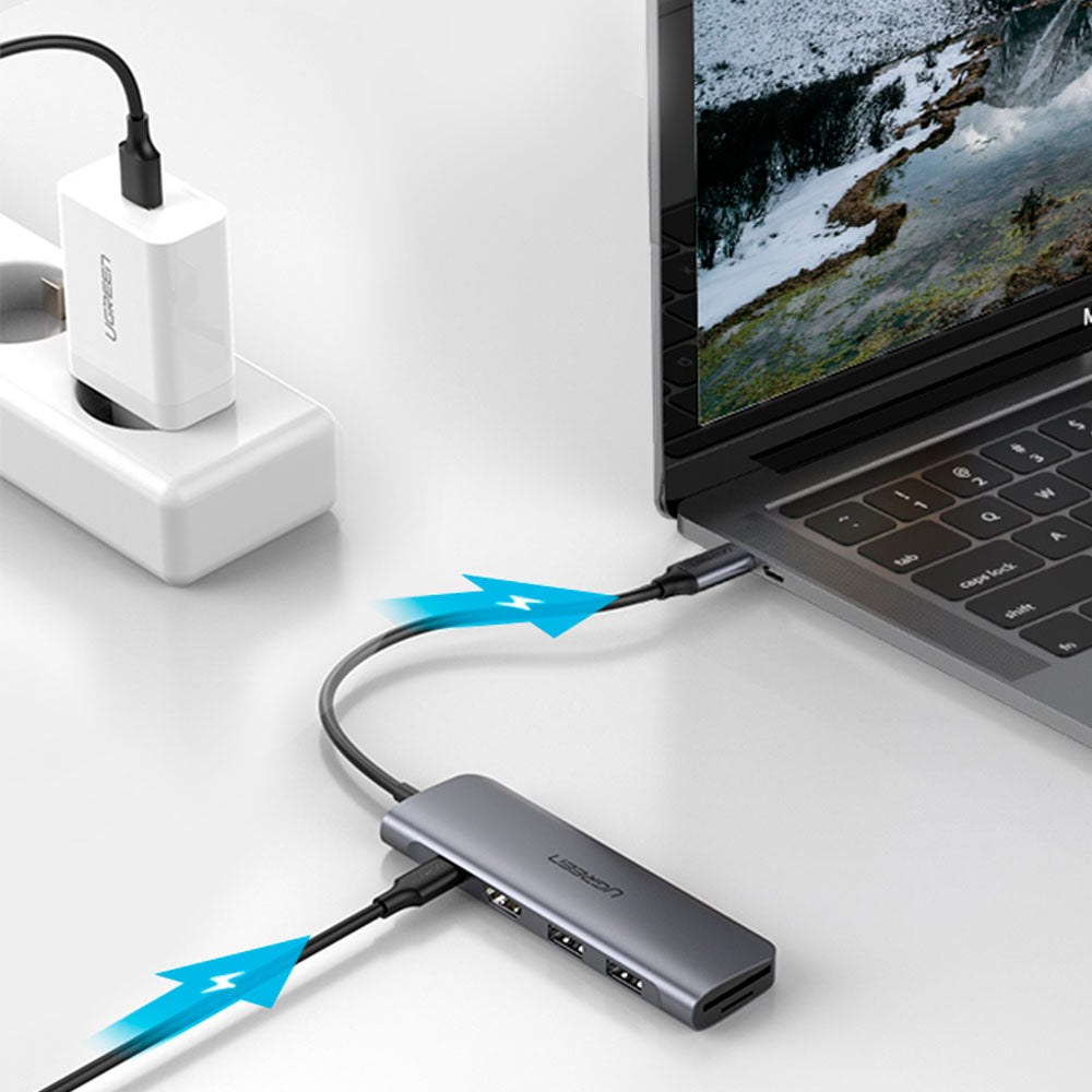 Multipuerto 6 en 1 USB-C con 100W 4K30HZ Ugreen
