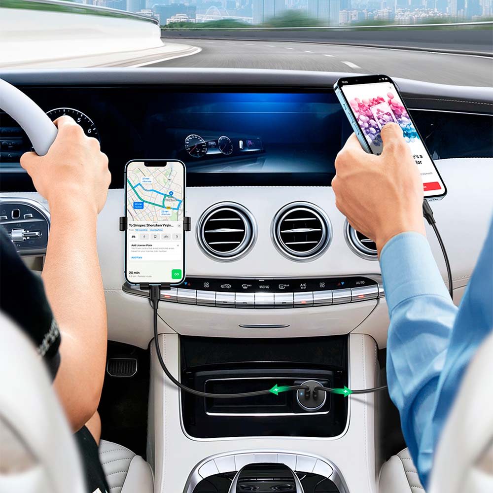 Cargador de Auto Ugreen 2 USB C y Carga Rápida 60W