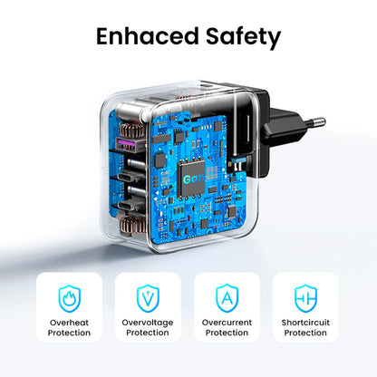 Cargador de Viaje Ugreen 65W Nexode con Adaptador US UK EU