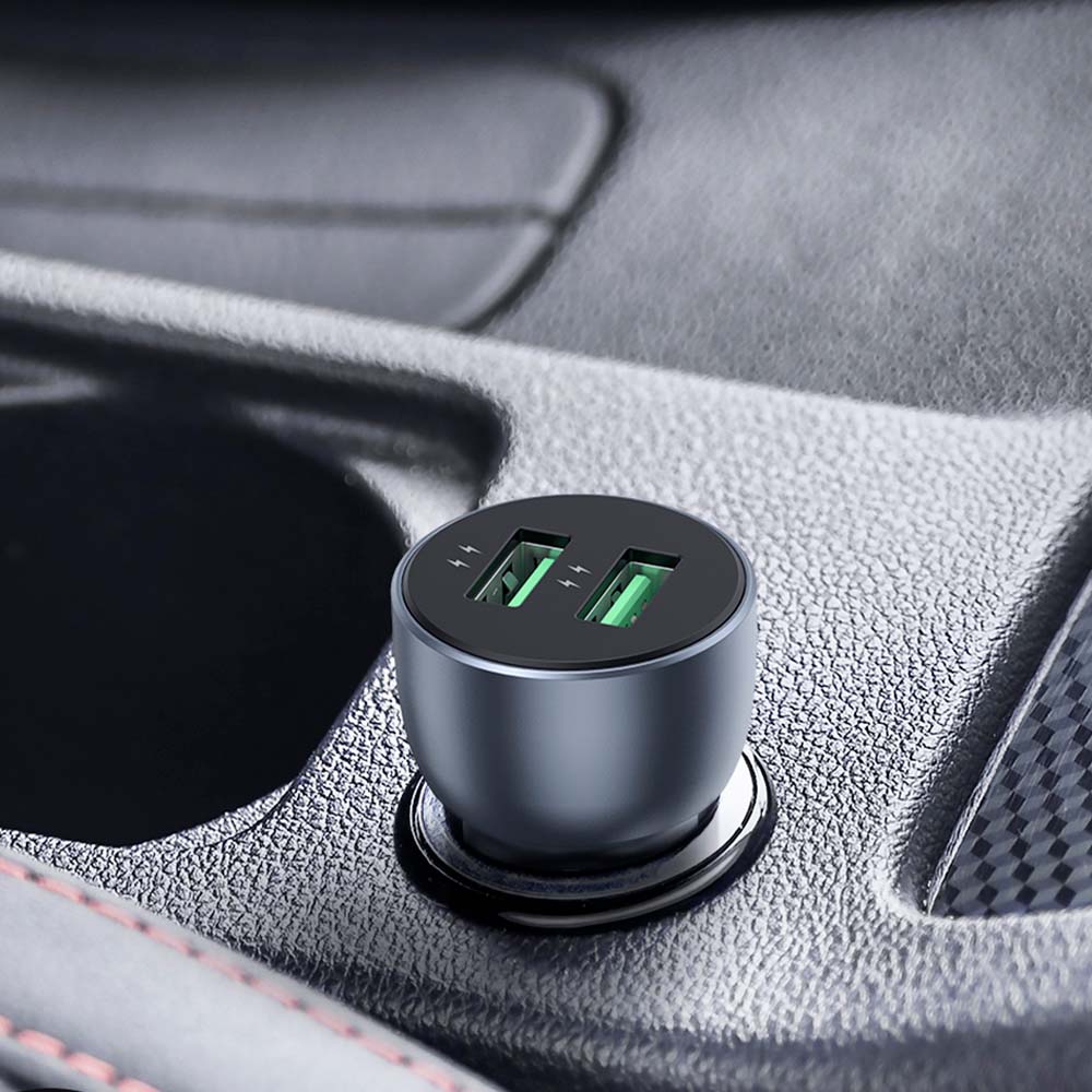 Cargador de Auto Ugreen 2 USB A con carga rápida 36W