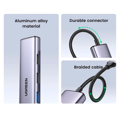 Multipuerto 5 en 1 USB-C con 100W 4K30HZ Ugreen - imagen 3