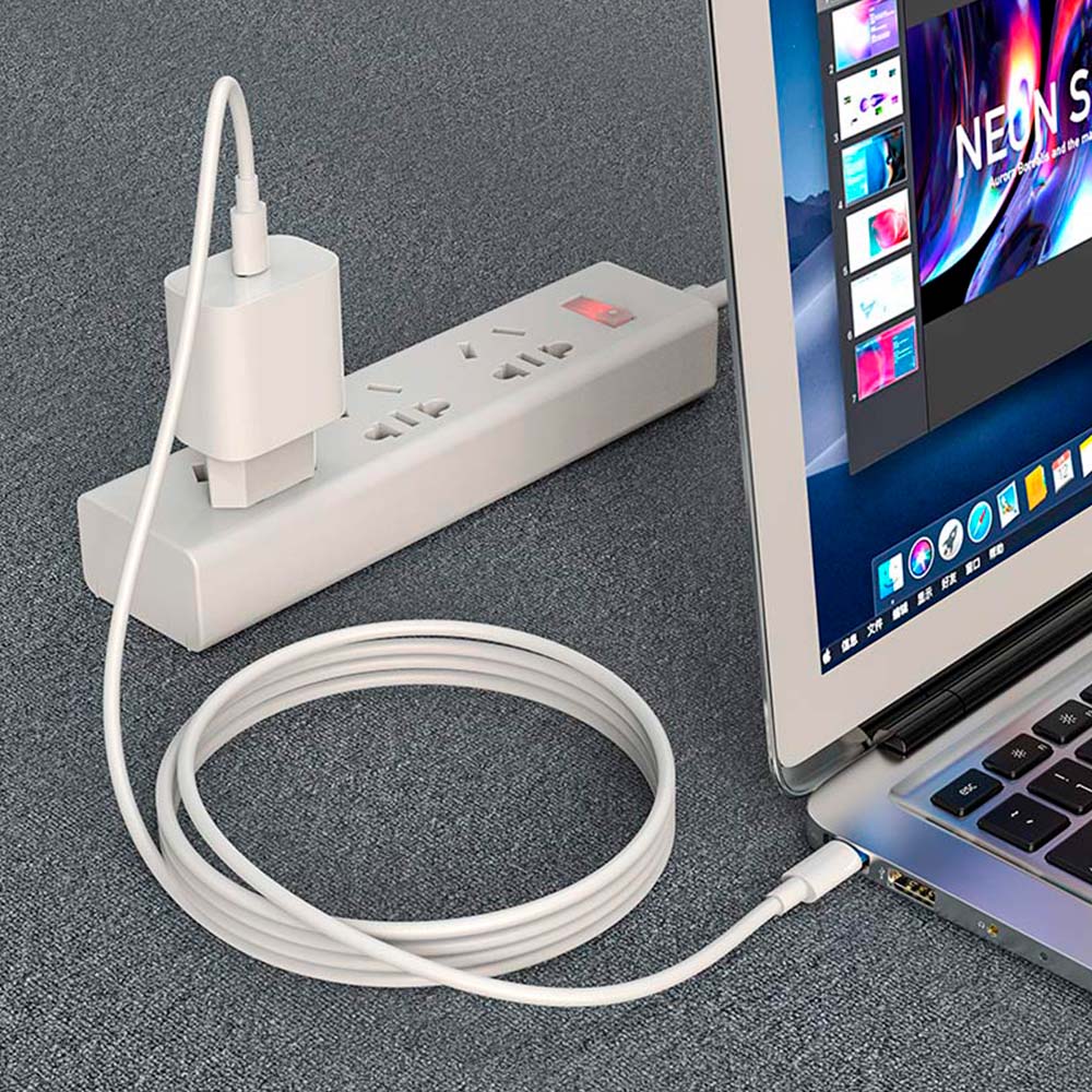 Cable de Carga Hoco X51 High Power 100W de 1M USB-C a USB-C – Blanco