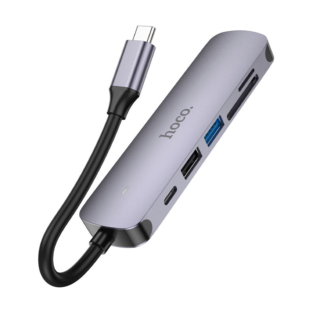 Adaptador 6 en 1 Hoco HB28 Tipo C - Gris