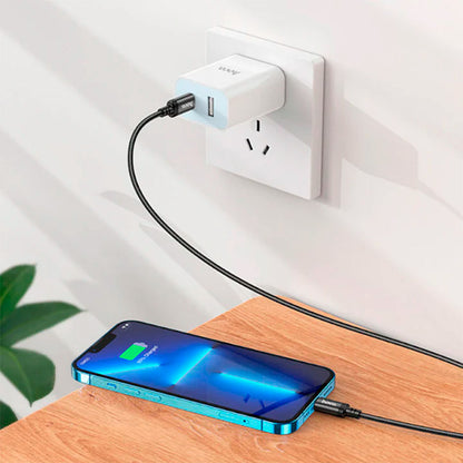 Cable Hoco X89 Wind PD a Lightning de 1M – Negro