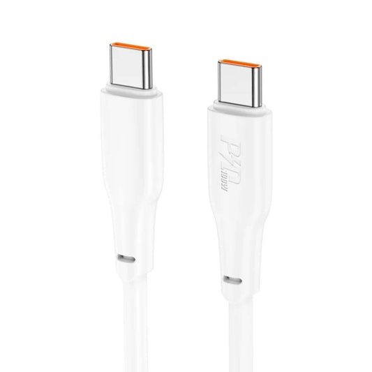 Cable Hoco X93 Force de 100W USB-C a USB-C de 2M – Blanco