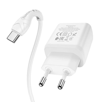 Cargador Dual Hoco N5 PD20W con QC3.0 Cable USB-C – Blanco