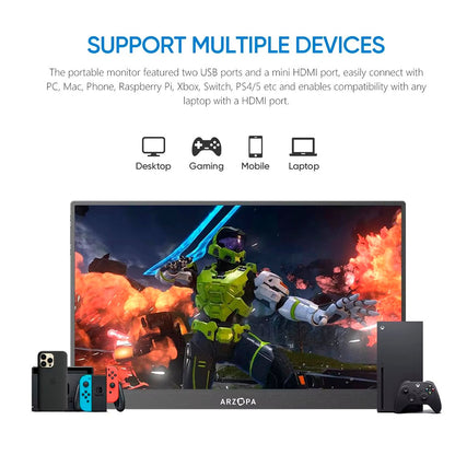 Monitor Portátil A1T Touch Arzopa 15,6” IPS 1080P FHD