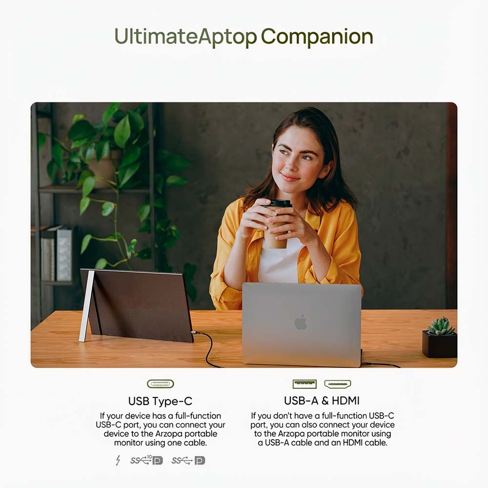 Monitor Portátil A1T Touch Arzopa 15,6” IPS 1080P FHD