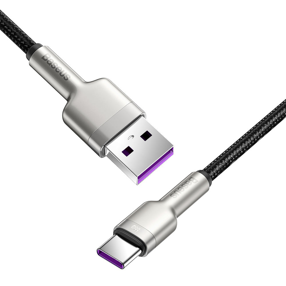Cable de Carga Rápida Metálico USB a Tipo-C 2Mts 66W Baseus Negro