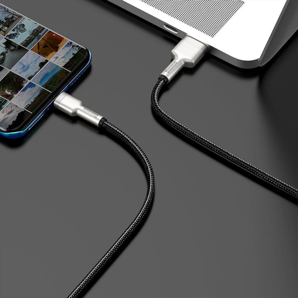 Cable de Carga Rápida Metálico USB a Tipo-C 2Mts 66W Baseus Negro