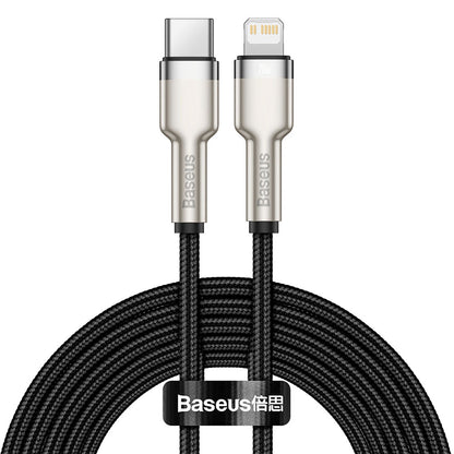 Cable de Carga Rápida Metal Tipo-C a Lightning 2Mts Baseus Negro